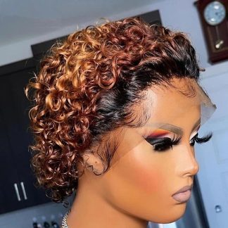 Luxury HD Lace Frontal Pixie Cut Wig African Short Curly Afro