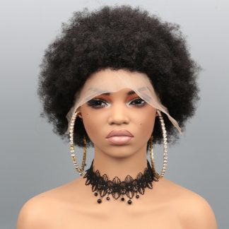 13X4 Afro Kinky Curly Lace Front Wig Brazilian Remy Human Hair