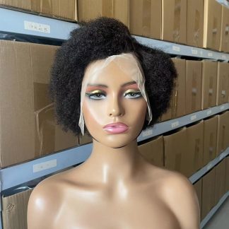 非洲卷曲短款小精灵蕾丝假发 13×4 Lace Pixie Cut Wig Human Hair