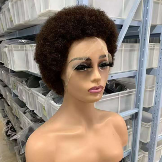 短款非洲卷发精灵剪假发 Short Afro Curl Pixie Cut Machine Made Wig