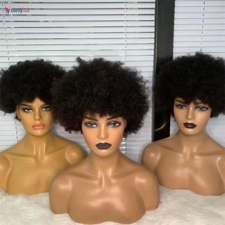 非洲扭结假发蓬松天然短鲍勃 180% Density Fluffy Natural Short Bob Wig