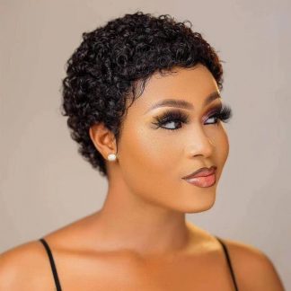 短卷发假发小精灵黑人女性 Short Curly Pixie Cut Wig for Black Women